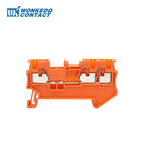 10Pcs PT1.5-TW PT 1.5-TW Push-In Twin 3-Conductor Feed-Through Strip Wire Electrical Connector Din Rail Terminal Block PT 1.5TW