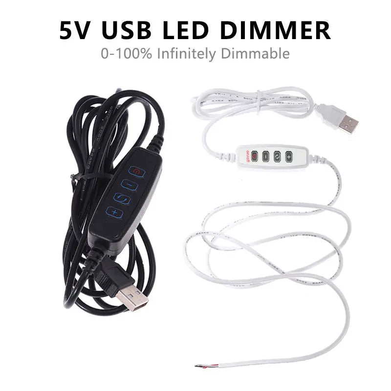 0.5-5M USB 5V LED Dual Color Strip Light Kit 120 LEDs/M 3000K 4000K 6000K CCT Flexible Tape Bar Lamp 4-Key 2M Dimmer Controller