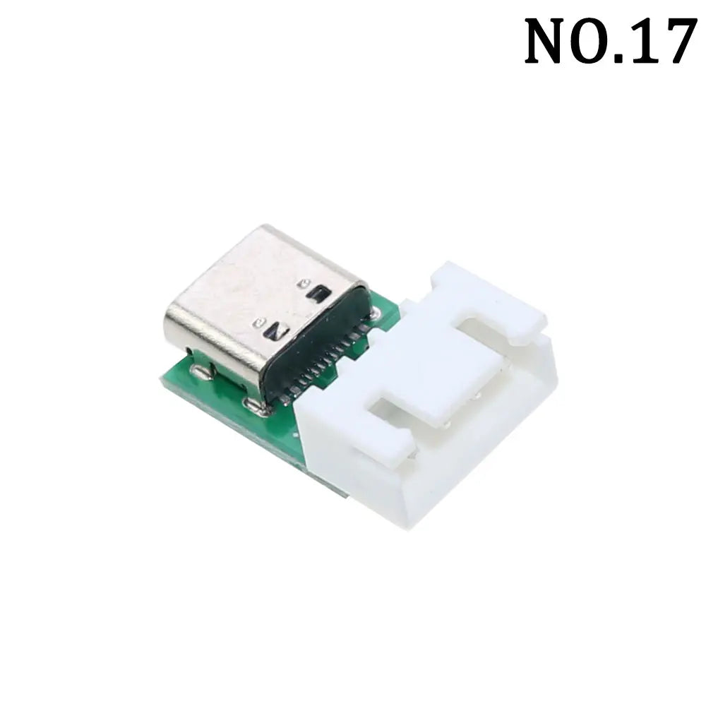 1Pcs USB 3.1 Vertical Straight Plug Double Side Positive Negative Plug Type-C Male/Female Test Board PCB Connector With Pin
