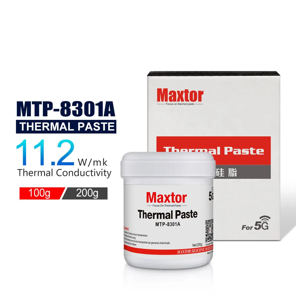 Maxtor 11.2W/mk Thermal Paste High Performance Thermal Conductive Grease for Intel Processor PC CPU GPU PS4 Computer Cooling