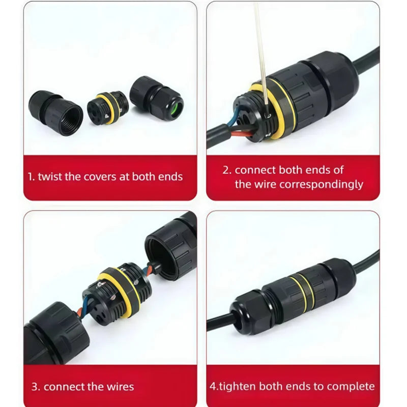 Heavy Duty Quick Connect Terminal Block T-type, IP68 Waterproof 2/3/4/5Pin for Secure & Fast Damp-Proof Wiring Connector