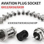 GX12 GX16 GX20 Gold Plated Aviation Plug Socket Docking Connector 2PIN 3PIN 4PIN 5PIN 6PIN 7PIN 8PIN 9PIN 10PIN 12PIN 14PIN 15P