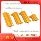 2/4PCS 10W 50W 100W Aluminum Resistor 1/6/8 Ohm 0.1-10KΩ Metal Case Load Resistor for Power Supply Test