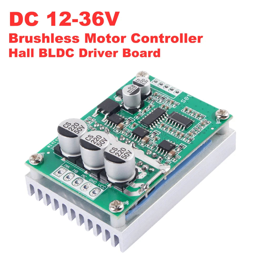 12-36V 15A 500W DC Motor Controller Module Hall Brushless BLDC Driver Board Motor Speed Regulator With Over-Current Protection