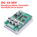 12-36V 15A 500W DC Motor Controller Module Hall Brushless BLDC Driver Board Motor Speed Regulator With Over-Current Protection