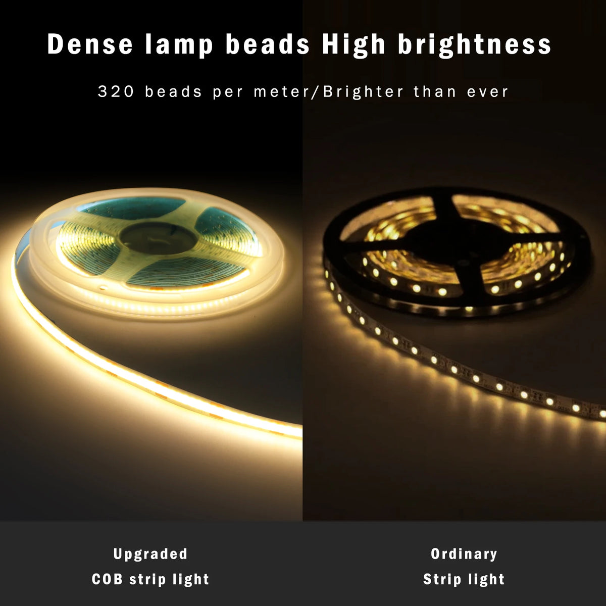 1M-5M USB COB LED Strip Light 5V 320leds/M COB Light Tape TV Mirror Backlight Kitchen Room Night Lighting Red/Blue/Green/White