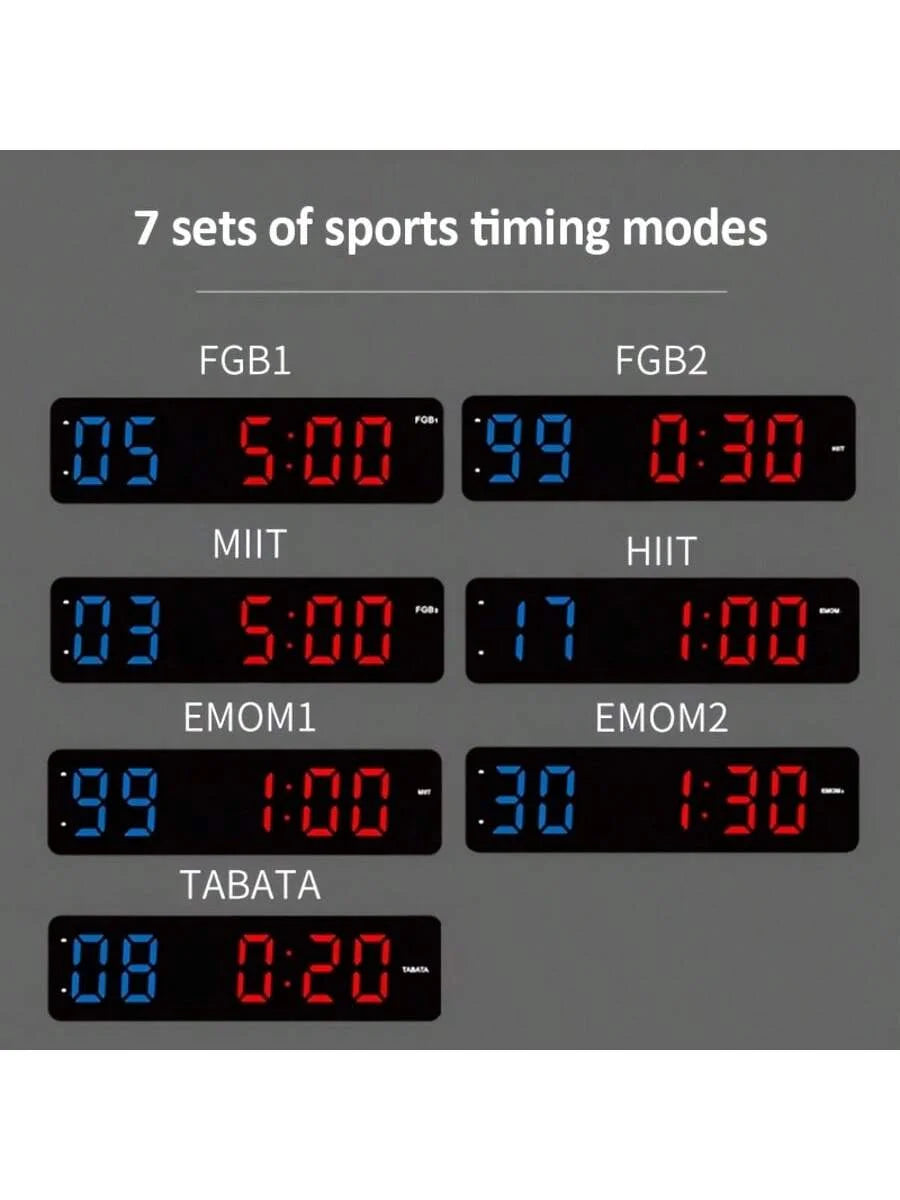 LED Multifunction Timer Countdown Stopwatch Alarm Clock for Home Gym Kitchen Living Room HIIT Tabata EMOM FGB Workout