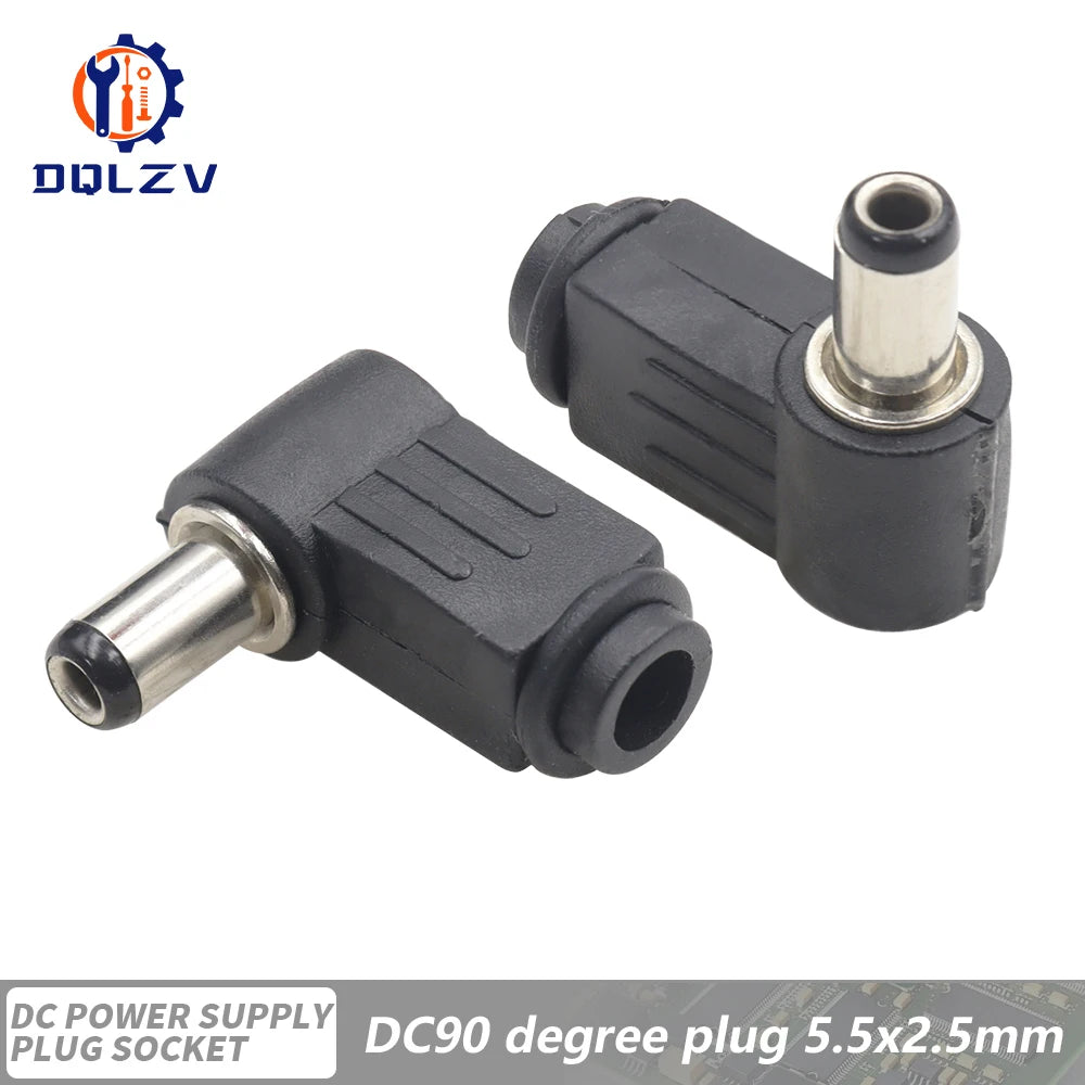 5.5*2.5mm DC Power Supply Male Plug Connector 5.5x2.1mm Female Metal Panel Mount Socket Jack DC Connectors Terminal Adapter