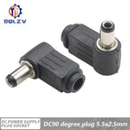 5.5*2.5mm DC Power Supply Male Plug Connector 5.5x2.1mm Female Metal Panel Mount Socket Jack DC Connectors Terminal Adapter
