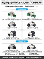 M12 Screw Termination Plastic Field Plug NMEA2000 5 Pin Straight Angled IP67 Waterproof 3 4 6 8 Poles Sensor Connectors PG7 PG9