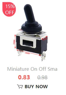 5PCS Miniature Toggle Switch Double Pole Double Throw DPDT (MTS202) ON-ON 120VAC 6A 1/4 Inch Mounting MTS-202