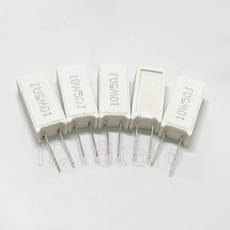 10PCS 10W Cement Ceramic Resistor Power Resistance 5% 0.1 ~ 100K 0.1R 10R 50R 0.25 0.33 0.5 1 2 5 8 10 15 20 25 30 100 1K 2K Ohm