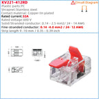 Mini Fast Wire Connector Terminal 25/50/100 PCS Set Compact Plug-in Home Wiring 0.08-4.0mm Universal Cabler for Electronics