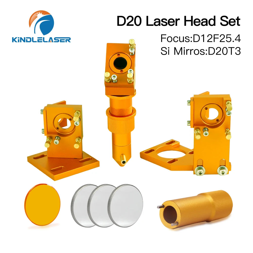 Kindlelaser K Series CO2 Laser Head Set D12/20 PVD Lens Dia.12/20mm Mo Mirror D20mm for K40 Laser Engraving Cutting Machine
