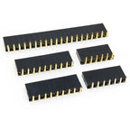 50pcs 2.54mm Right Angle 90D Single Row 0.1" RA PH8.5 1*3/4/5/6P 8p 10p 1*40P Gold Rohs PCB Socket Female Pin Header Connector