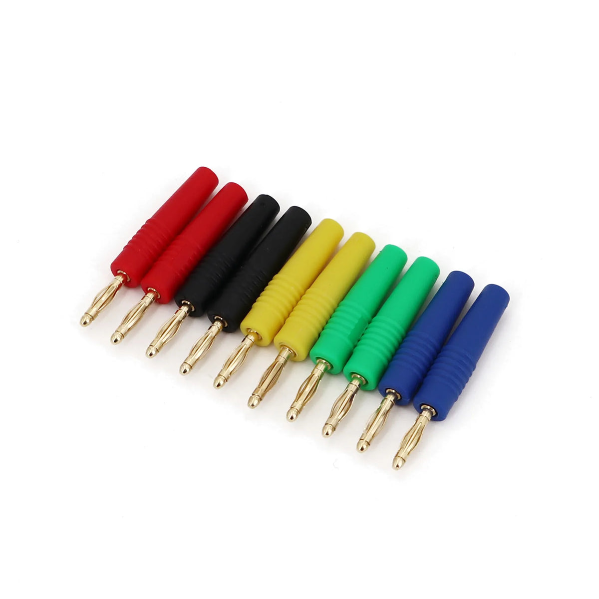 10Pcs Small Size 2mm Brass Gold Plated Male Banana Plug Wire Solder Type Connector