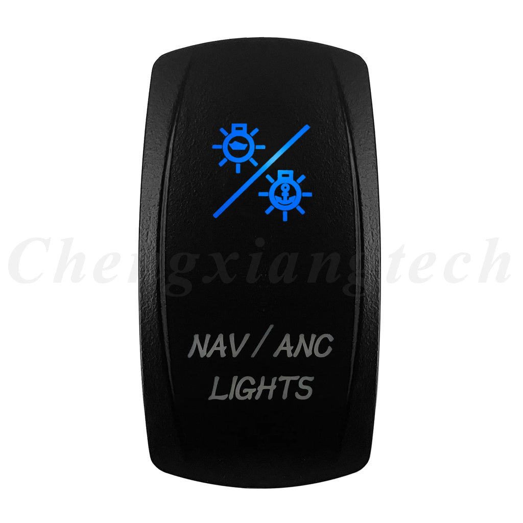 12V 20A Blue Led Car Boat Laser Rocker Switch ON OFF, (ON) OFF, ON OFF ON, (ON) OFF ON, (ON) OFF (ON) Waterproof