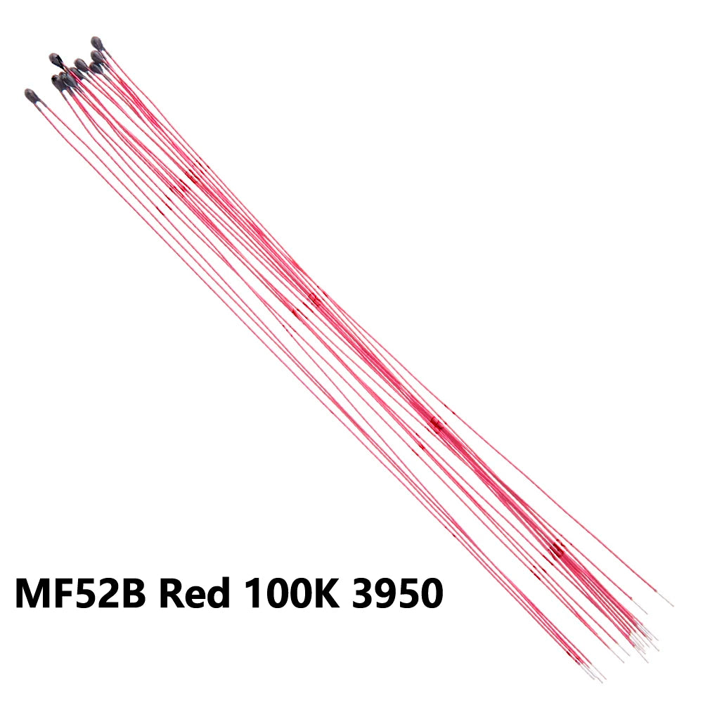10PCS 1% 10CM Lead MF52 Wired NTC Thermistor 10K 100K 3435 3950