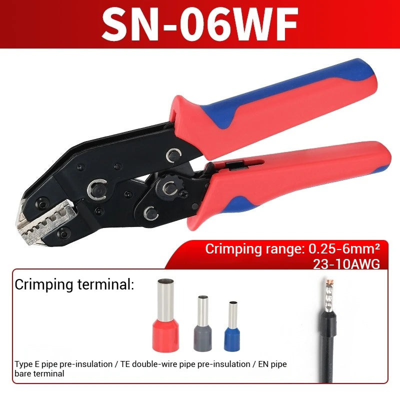 SN-68B Wire Crimping Tool for XH2.54/DuPont2.54/2.8/4.8/6.3/ Non-Insulated/Ferrule Terminals Ratcheting Crimper SN-58B