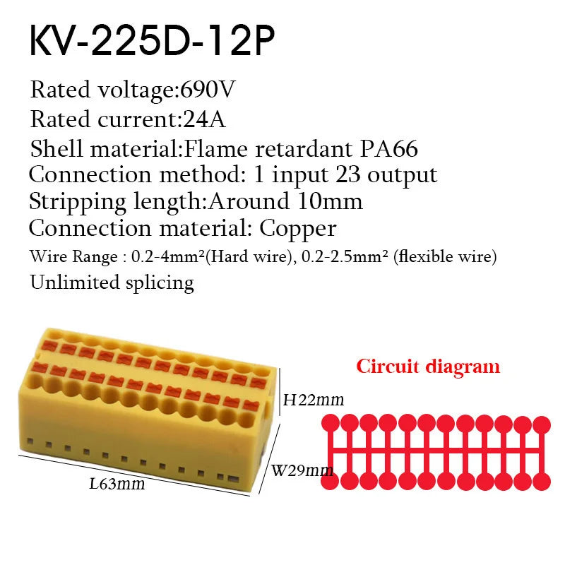Wire Electrical Cable Connectors PTFIX 2.5mm² Terminal Block Plug-in Splitter Spliceable DIN-Rail Junction Box Connection Tools