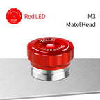 LANBOO 22mm Emergency Stop Button Waterproof Quick Plug Big Head Red Metal with LED Indicator Light 2NC E-Stop Switch for Indust