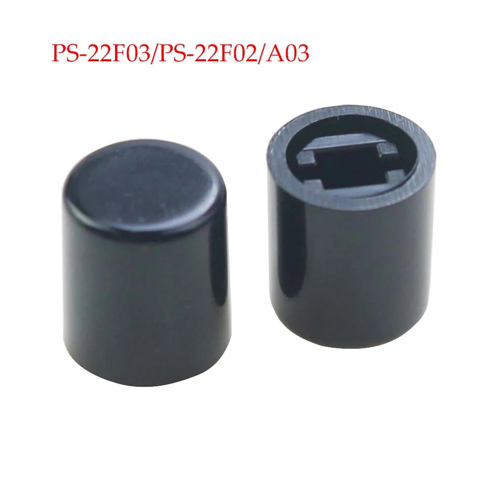 PS-22F03 Right Angle PCB Latching Push Button Switch with Cap DPDT Double Pole Self/No-Locking Key Power Switches 6Pin A03