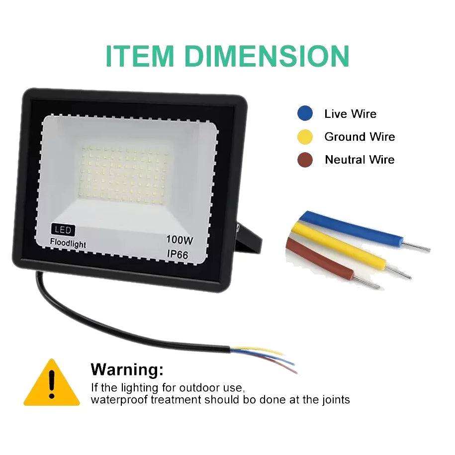 LED PIR Motion Sensor Floodlight Outdoor Wall Light White Light 100W 50W 30W 20W 10W IP66 Waterproof LED Spotlight For Garden