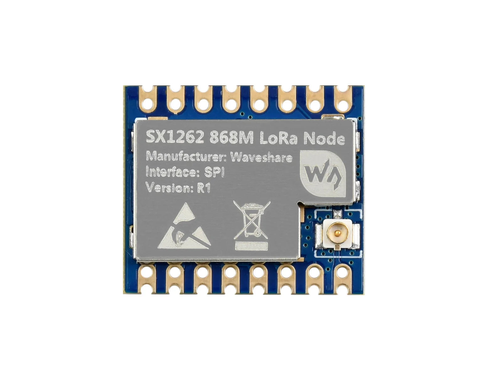 Waveshare Core1262 LF/HF LoRa Module, SX1262 chip, Long-Range, Anti-Interference,for Sub-GHz band for Raspberry Pi 5/4B/3B