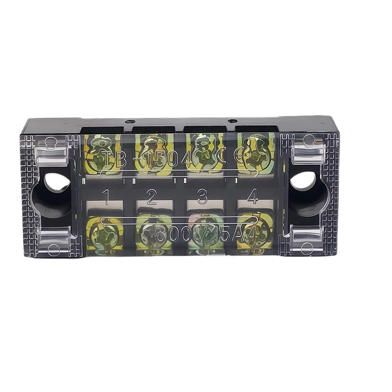 1PCS -TB1504 Dual Row Thick Copper Screw Terminal Block Flame Retardant Grounding Strip Wire Connector Durable 600V 15A