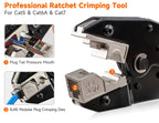 RJ45 Crimping Tool for Cat5/Cat6/Cat7 Ethernet Cables YHF-N567 Pliers Ratcheting for Precise Effortless Network Cable Crimping