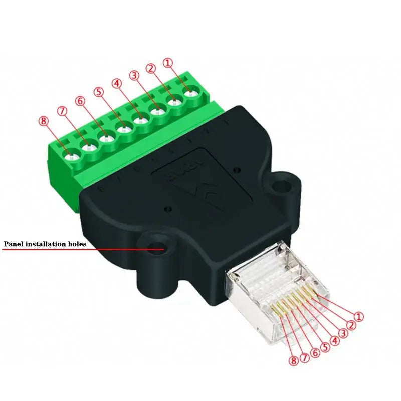 Rj45 to Screw Terminal Block 8P Connector Ethernet Rj45 Male Female to 8 Pin Screw Terminal Network Adapter Cable For CCTV DVR