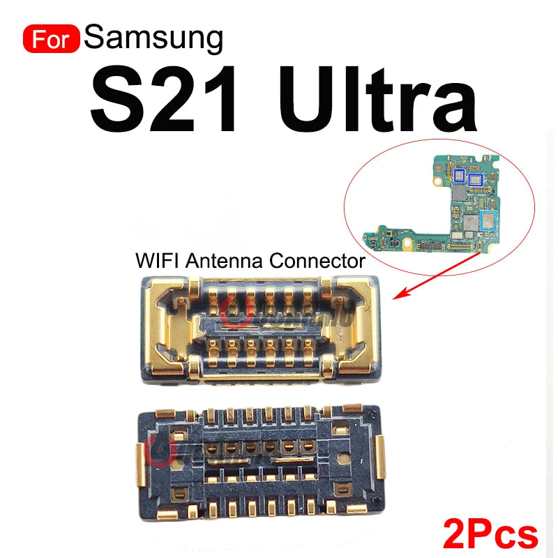 2Pcs 56 60 Pins LCD FPC Plug Connector Mainboard Flex Connector WIFI Signal Antenna For Samsung Galaxy S21Ultra S21U Repair
