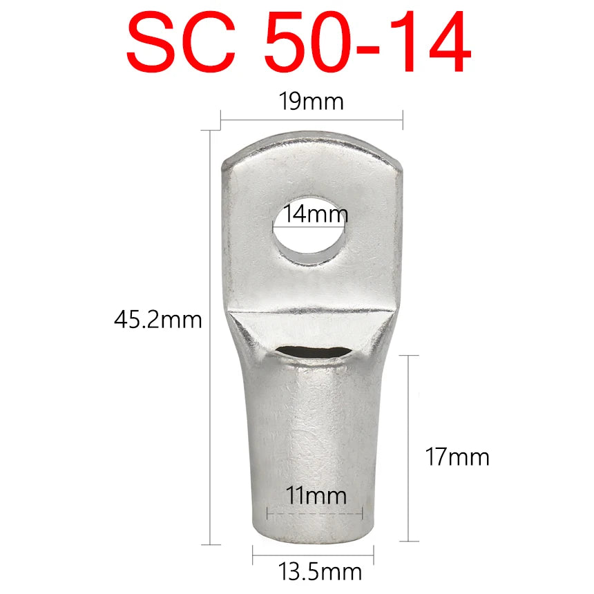 SC 1.5-120mm2 SC1.5/2.5/4/6/10/16/25/35/50/70/95/120 Copper Battery Bolt Screw Hole Ring Connector Wire Cable Lug Crimp Terminal
