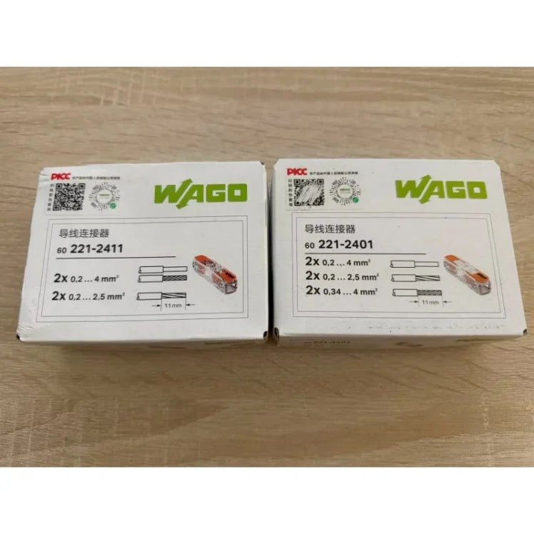 WAGO 221‑412/413/415/2401/2411/612/613/615 Multi‑box Set LeverWire Connector, Reusable Electrical Terminal Block for Home Wiring