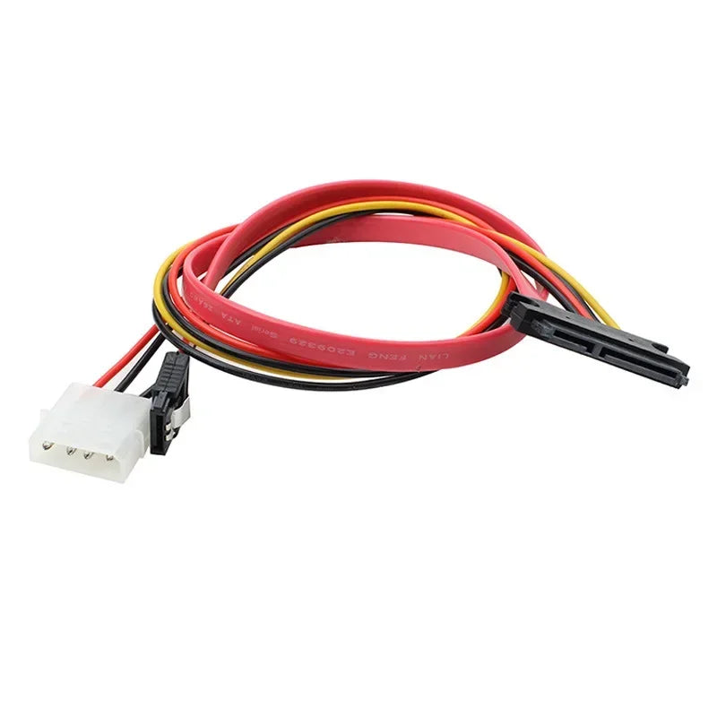 30cm SATA Female Combo 7+15 Pin Data Cable And Power To SATA 7Pin+4 Pin Molex Serial ATA Lead Cable Power Adapter