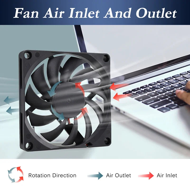 60x60x10 mm DC 5V 12V 24V 6010 Brushless Cooling Fan, Replacement Ball Bearing 60mm Fan for Cooling DIY PC Computer Case Fan