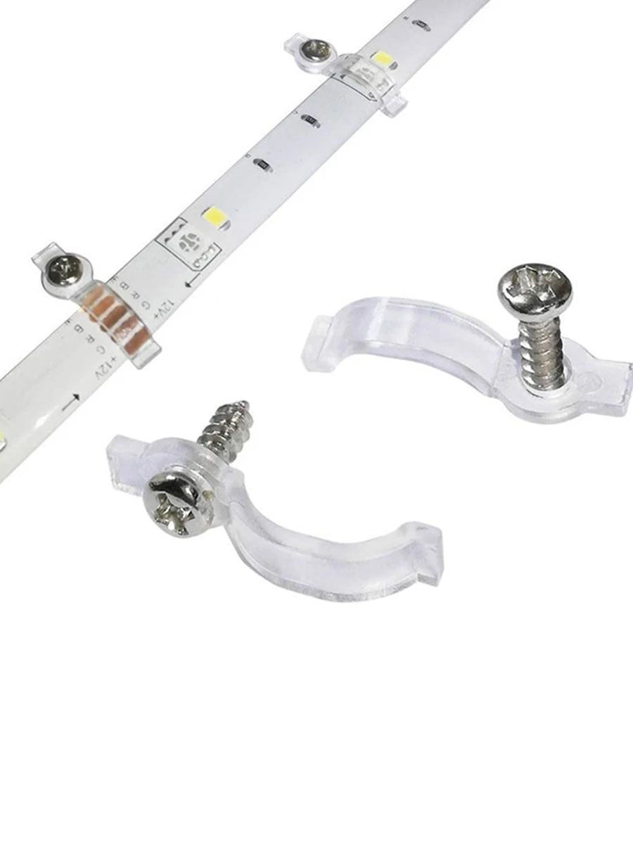 Neon Strip Led Connector COB Led Tape Fix Holder Clips with Screw Plastic Buckle Accessories For 5050 2835 5/12/110/220V RGB Led