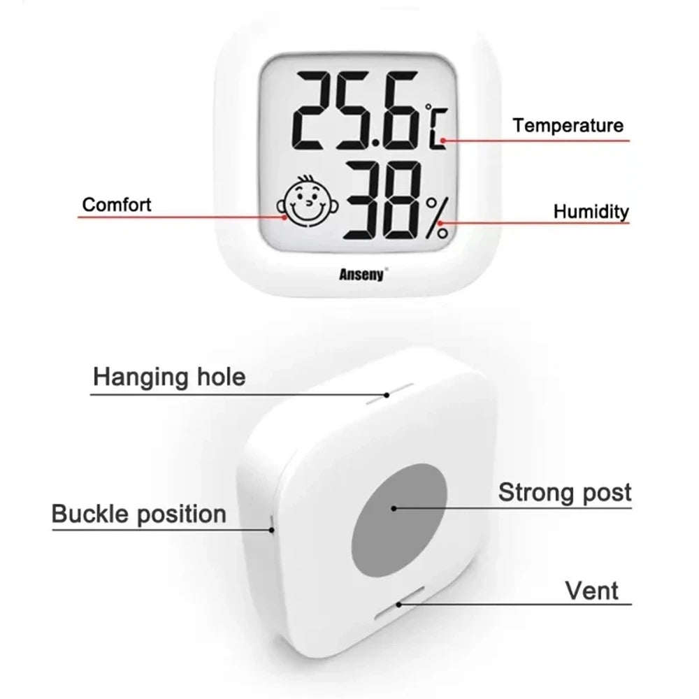 1PC Digital LCD Thermometer Hygrometer Indoor Room Mini Electronic Temperature Humidity Meter Sensor Gauge 4 Color for Home Baby