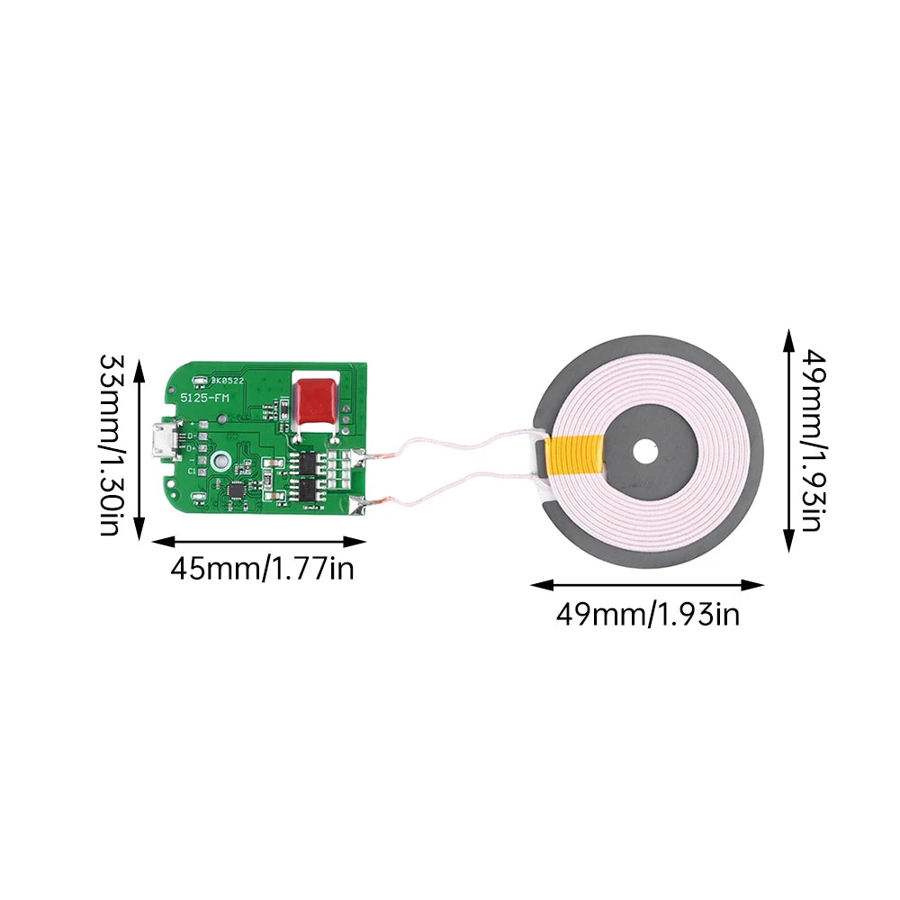 Universal Portable 5/10/15W Fast Charging Wireless Charger PCBA DIY Standard Accessories Transmitter Module Coil Circuit Board