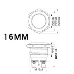 20pcs 16/19/22mm Momentary Reset Metal Push Button Waterproof Switch Screw Terminal Doorbell PC Power Switch Flat High Head 1NO