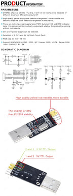 CH340 USB to TTL converter UART module CH340G upgrade download a small wire brush plate STC microcontroller board USB to serial