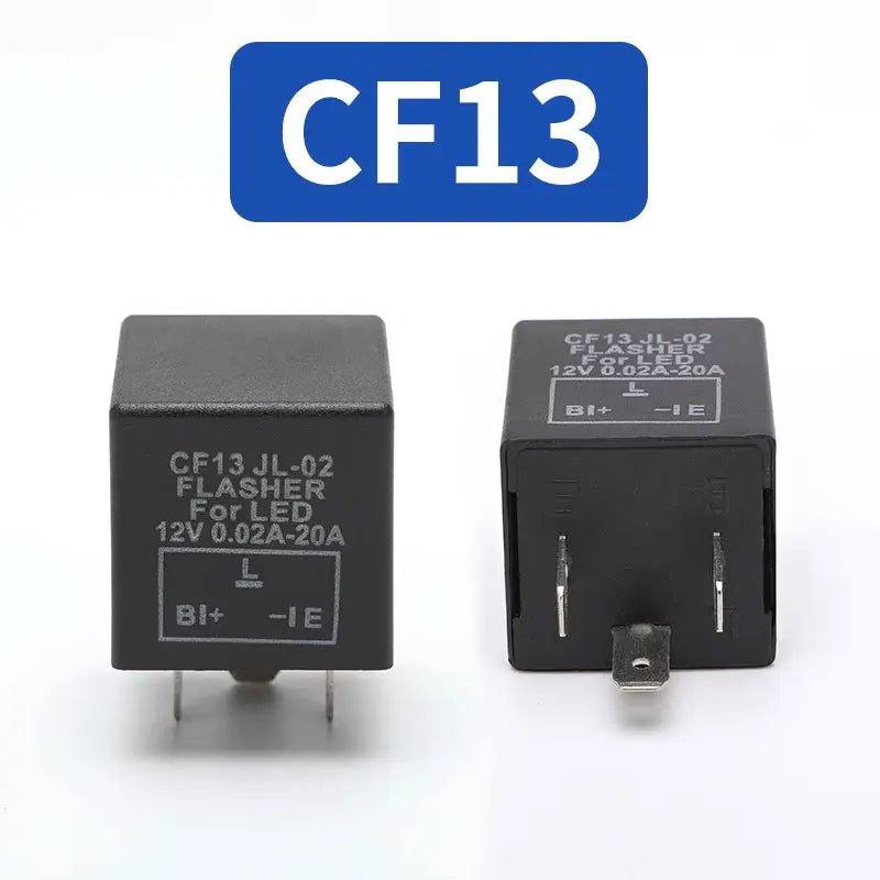 CF13 CF14 JL-02 3-Pin LED Flasher Relay, Hyper Flash Fix Turn Signal Relay 12V for Car Motorcycle LED Lights