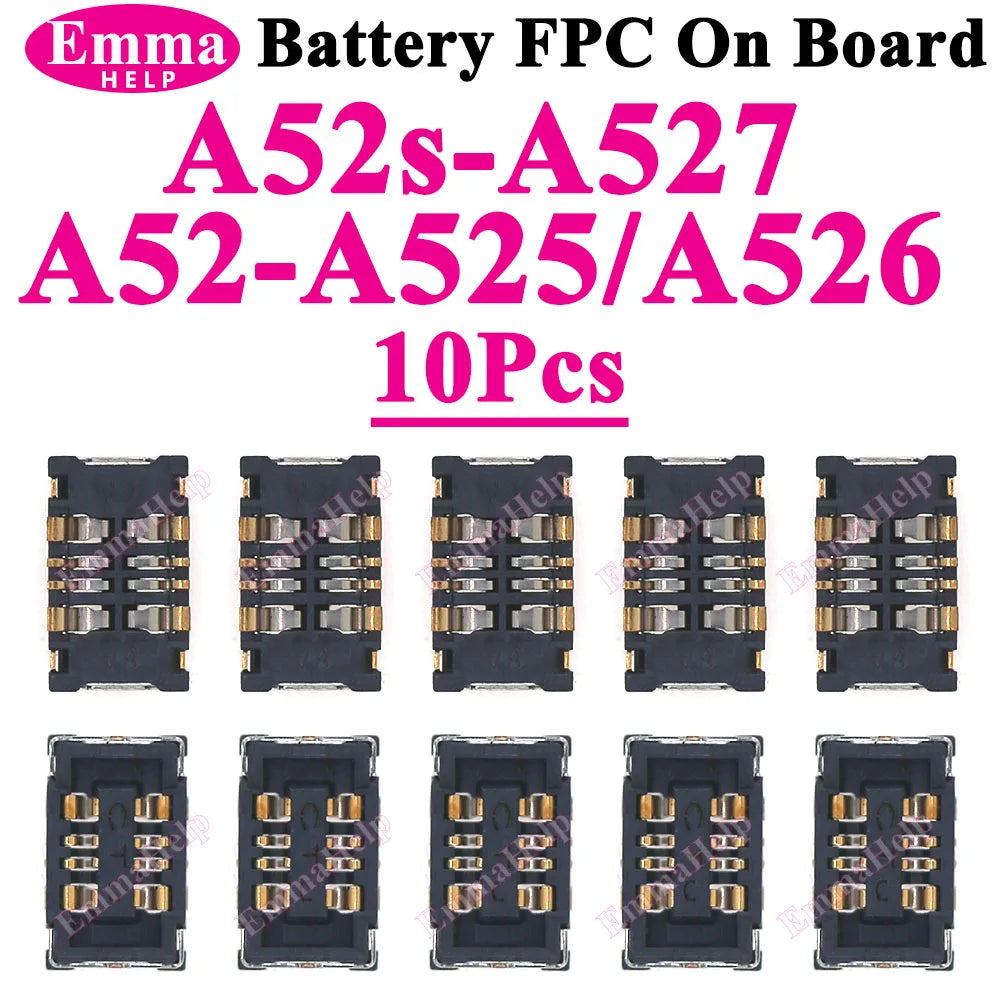 10Pcs Battery FPC Connector For Samsung A52 A32 A22 A52s A72 A71 A31 A51 A50s A30s A10 A20 A20e On Board inner Cilp Contact Plug
