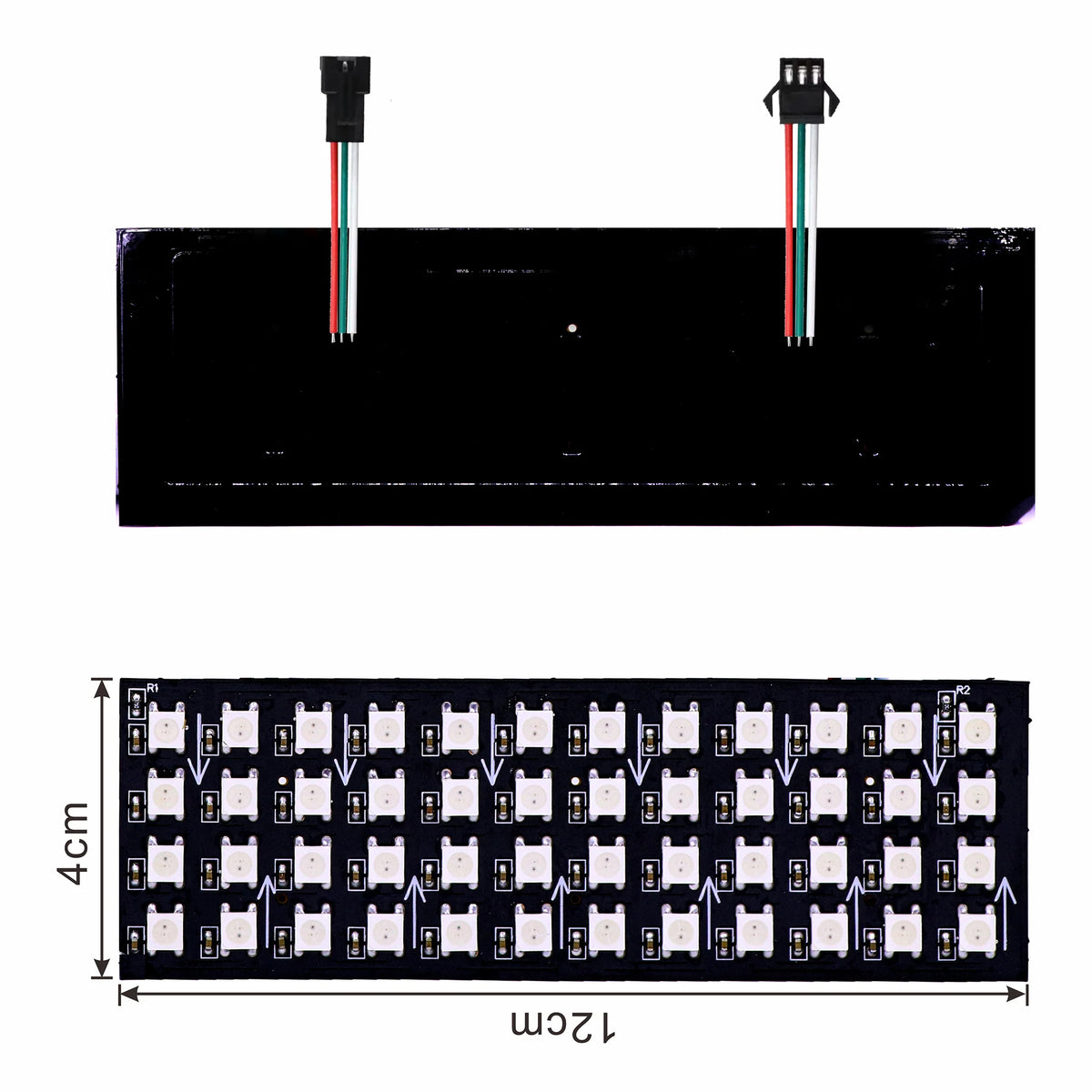 WS2812B RGB 4x12, 8x8, 16x16, 8x32 Pixel Display Screen. WS2812B, Individually Addressable, Digital Flexible Programmable, 5V.