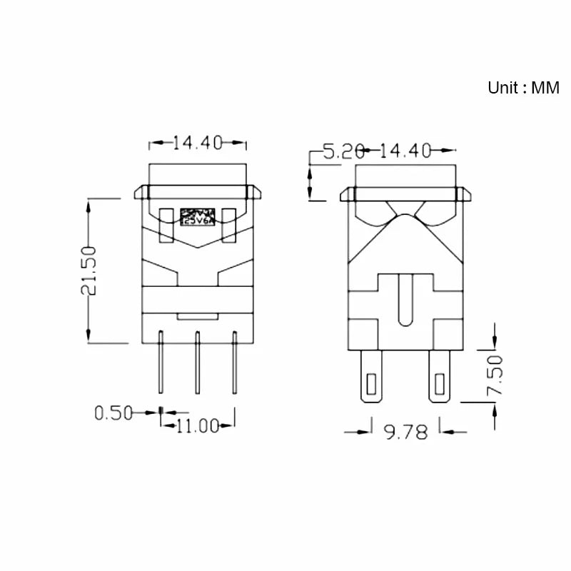 10PCS Momentary Latching KD2-21 22 23 24 Square Push Button Switch With LED Indicator 6PIN 8PIN 3A/250V 6A/125V ON-ON