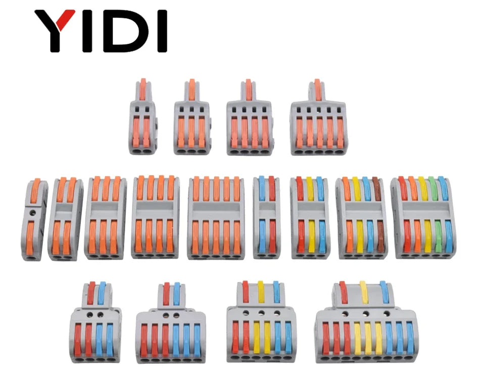 5pcs/lot Splitter Cable Push-in Lever Connection Terminal Block 1 In Multiple Out Combined Compact Quick Splice Wire Connector