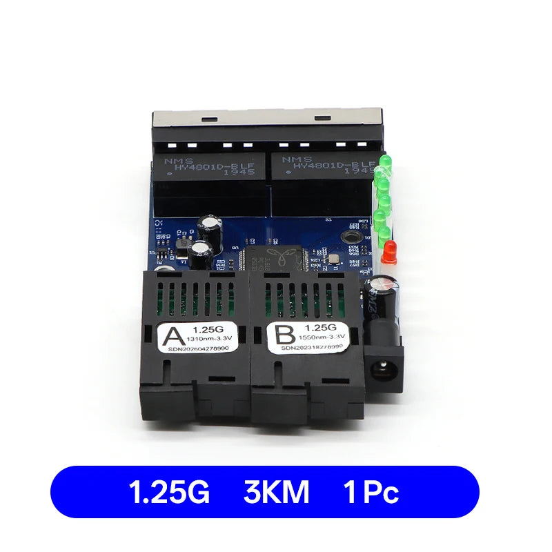 2F4E Gigabit Fiber Media Converter Board 2 SC 4 RJ45 10/100/1000Mbps BIDI 3km for CCTV FTTH **Industrial Automation & Control