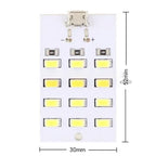 USB Light 5730 Smd 5V 430mA~470mA White  Mirco Usb 5730 20 LED Lighting Panel USB Mobile Light Emergency Night Light