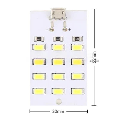 USB Light 5730 Smd 5V 430mA~470mA White  Mirco Usb 5730 20 LED Lighting Panel USB Mobile Light Emergency Night Light