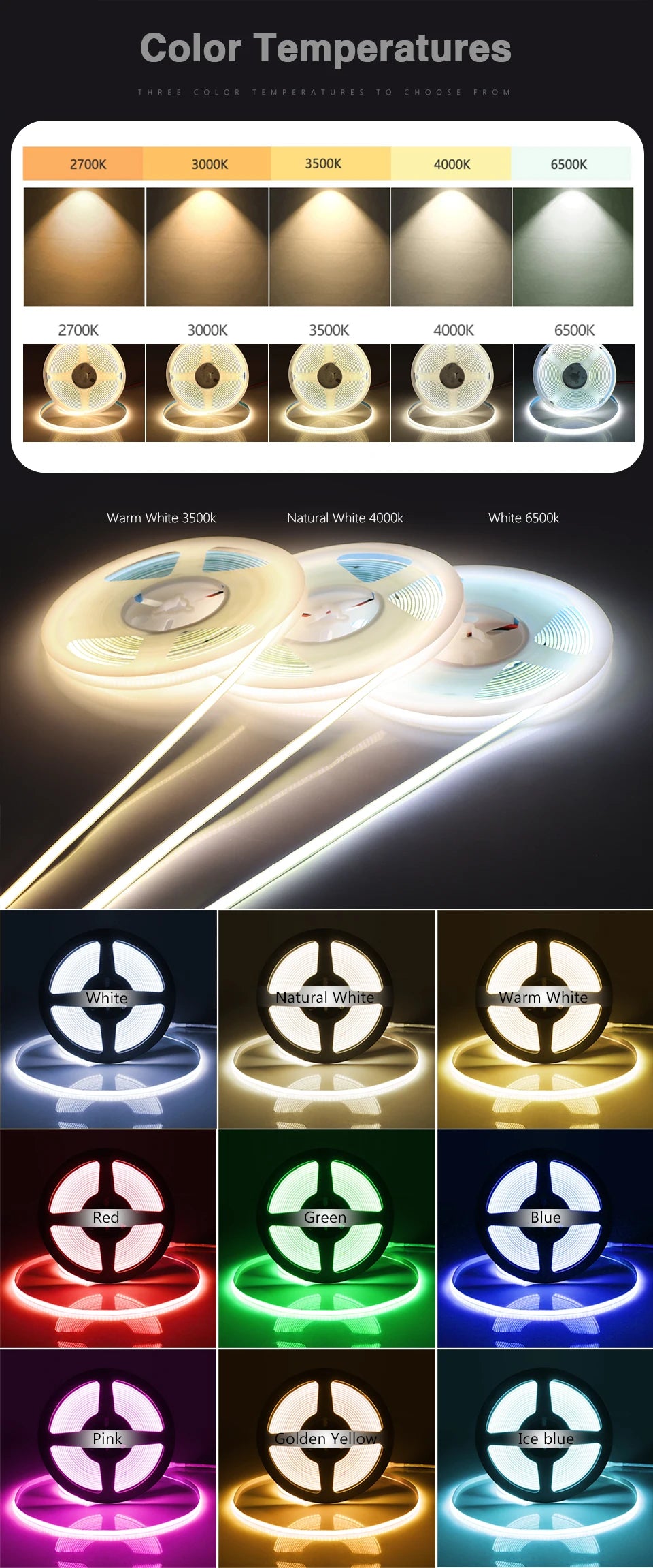 Super Thin 5mm COB LED Strip 1m 2m 3m 4m 5m High Density Flexible Neon LED Tape Ribbon For Home Room Decor TV Backlight Lighting